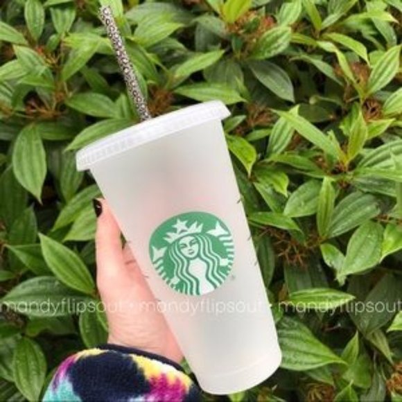 Starbucks Frosted Venti Reusable Cup Leopard Straw